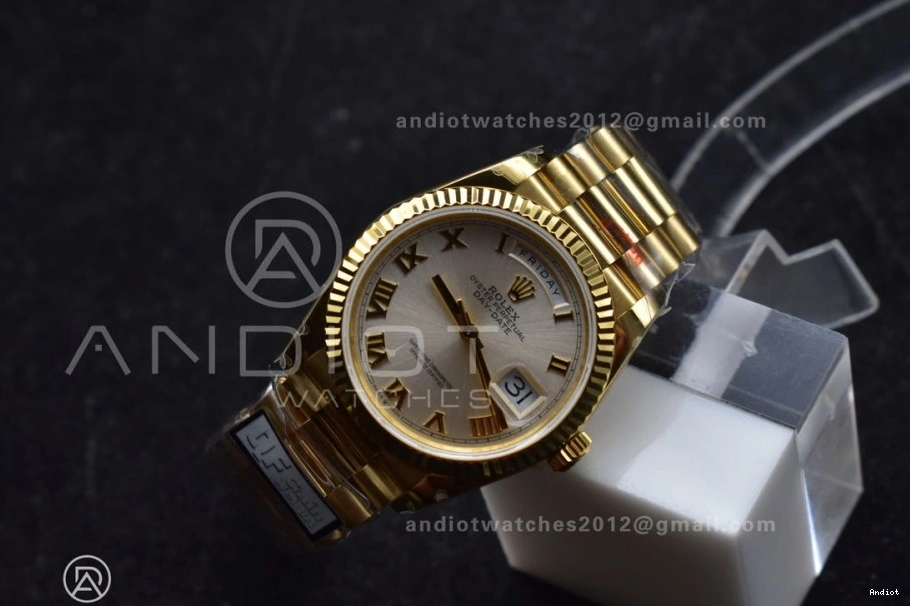 Edition Steel 36 Dial DayDate Roman Weight) with Bracelet Markers YG Best V5 President Silver vr3255 (Gain on QF 904L 0521